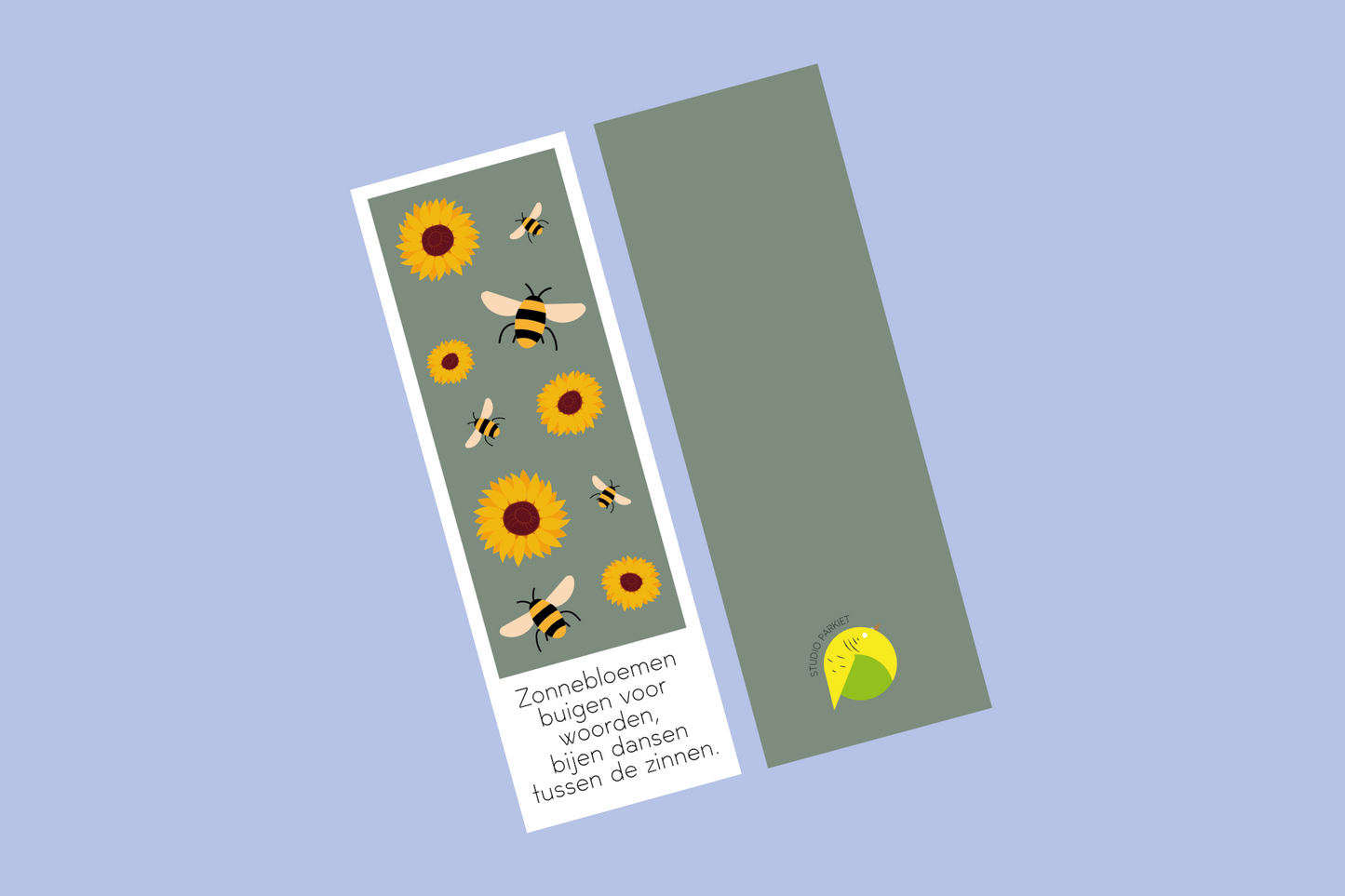 Bladwijzer bijen en zonnebloemen