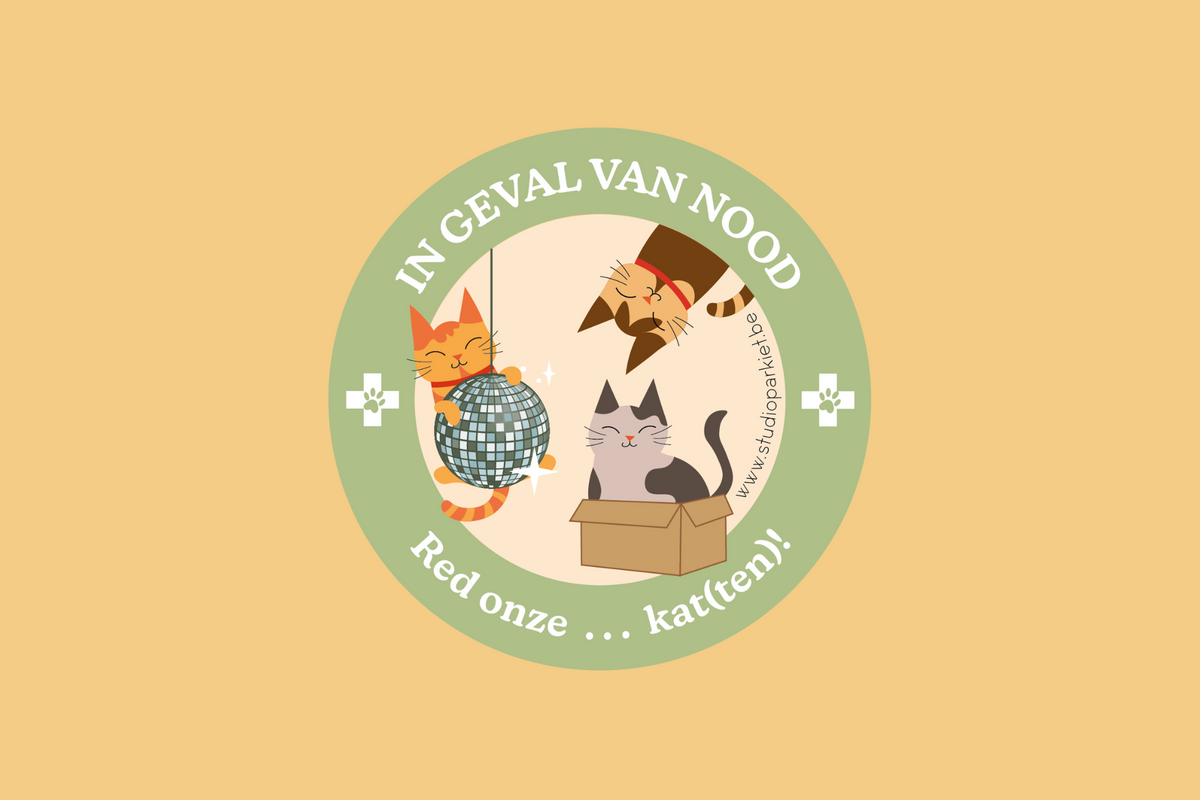 Huisdiersticker "Red mijn katten" om hulpdiensten te waarschuwen