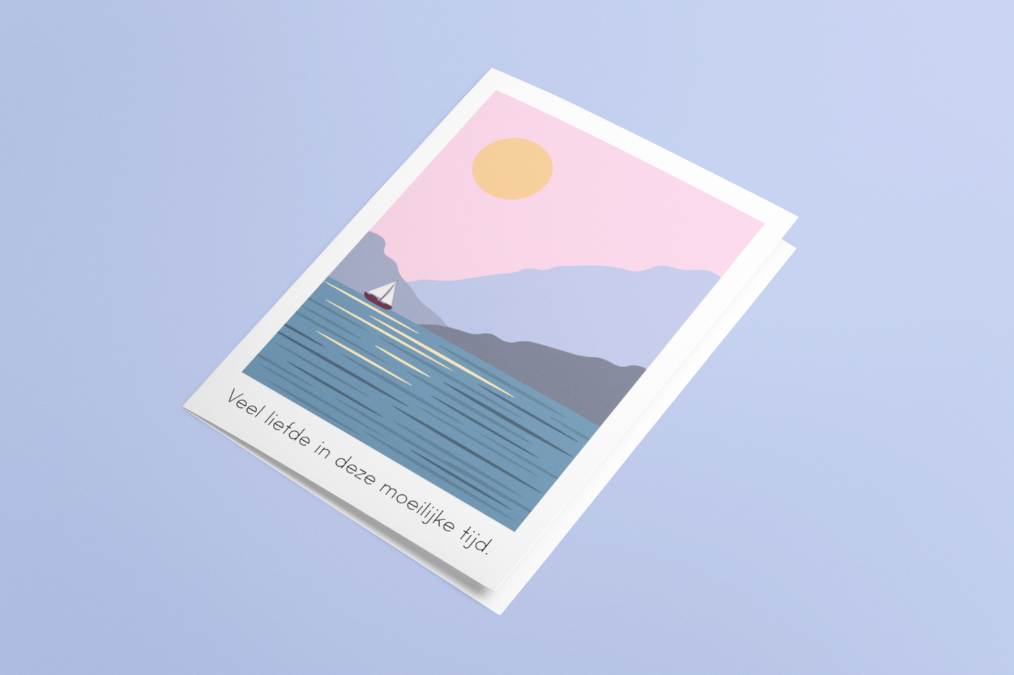 Wenskaart met enveloppe - Veel liefde in deze moeilijke tijd