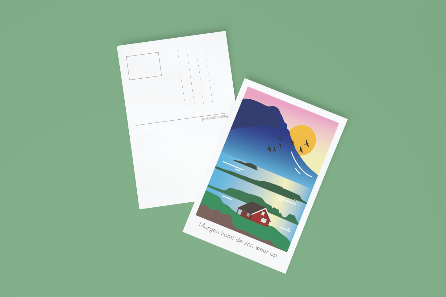 Postkaart - Morgen komt de zon weer op