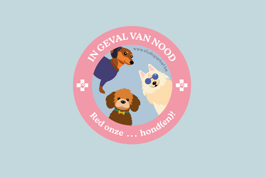 Huisdiersticker "Red mijn honden" om hulpdiensten te waarschuwen