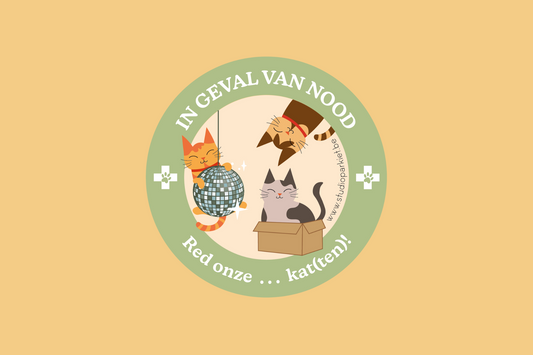 Huisdiersticker "Red mijn katten" om hulpdiensten te waarschuwen