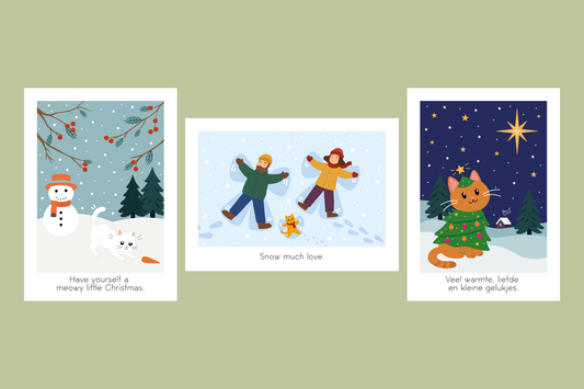 Kattenpakket 2025 (10 kaarten) t.v.v. Helga's Poezenhuis Opvang