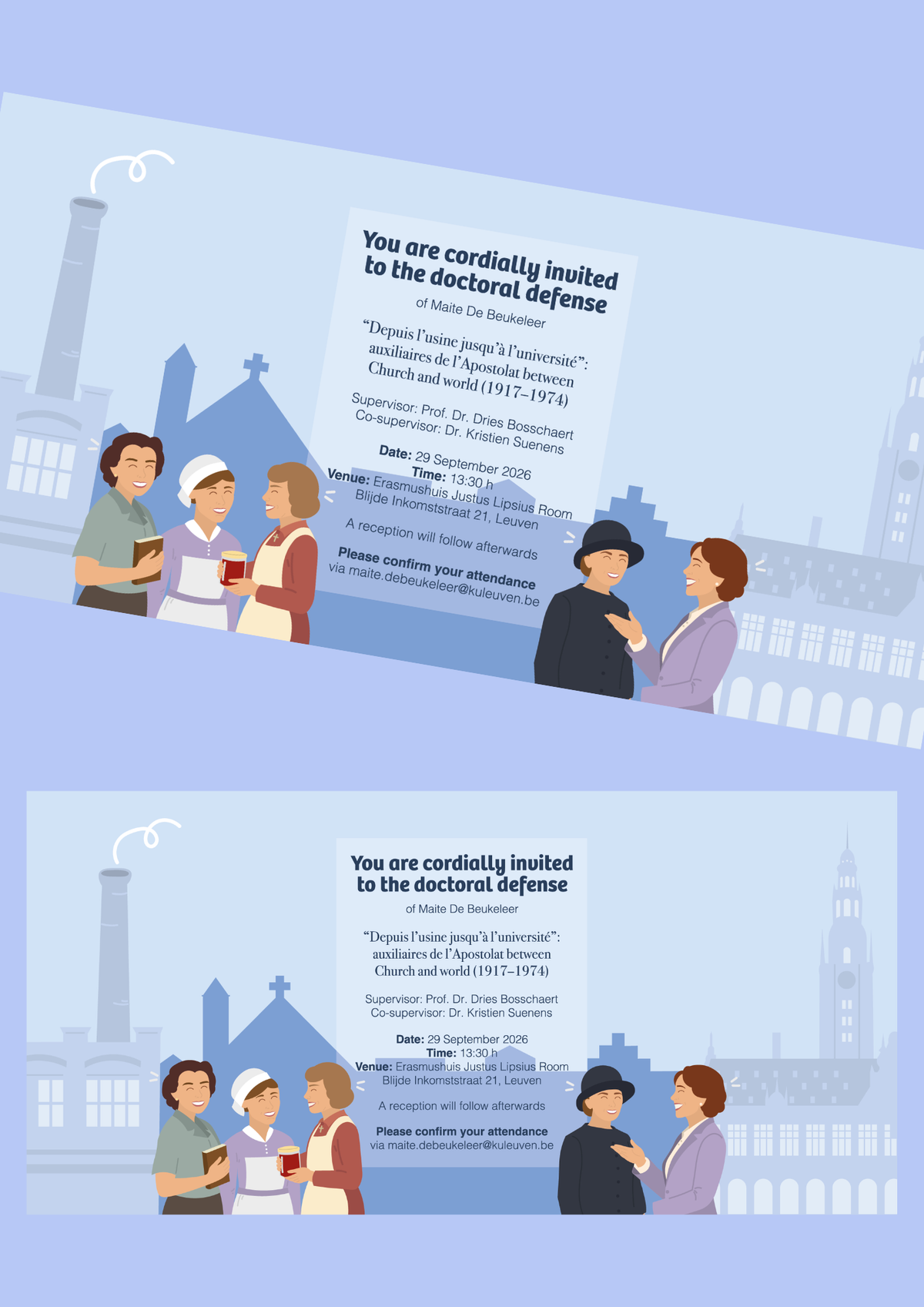 Uitnodiging op maat met illustraties
