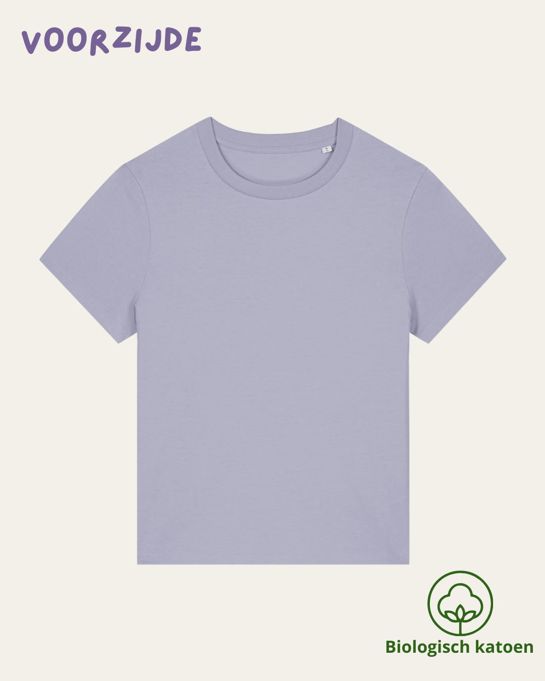 Voorzijde lavendel t-shirt grounded