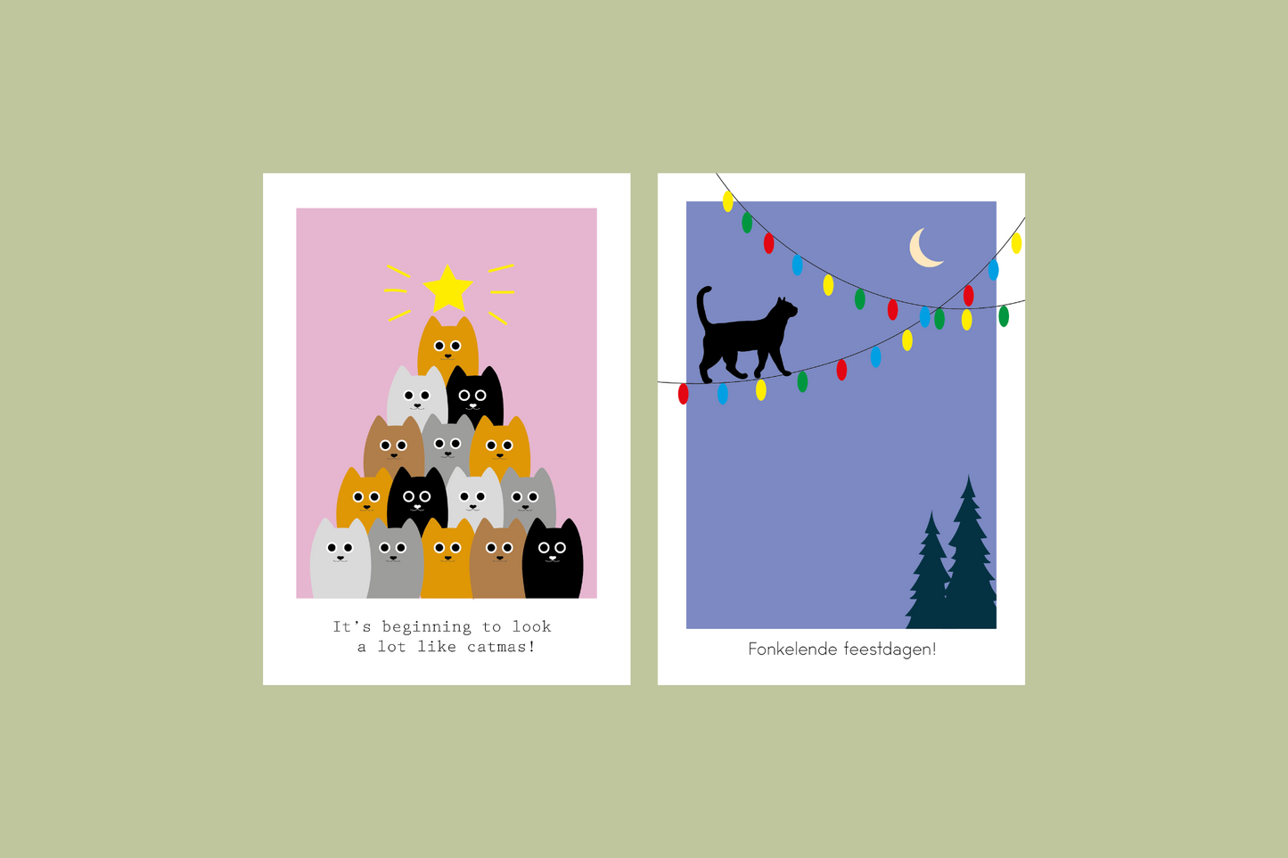 Kattenpakket 1 (10 kaarten) t.v.v. Helga's Poezenhuis Opvang